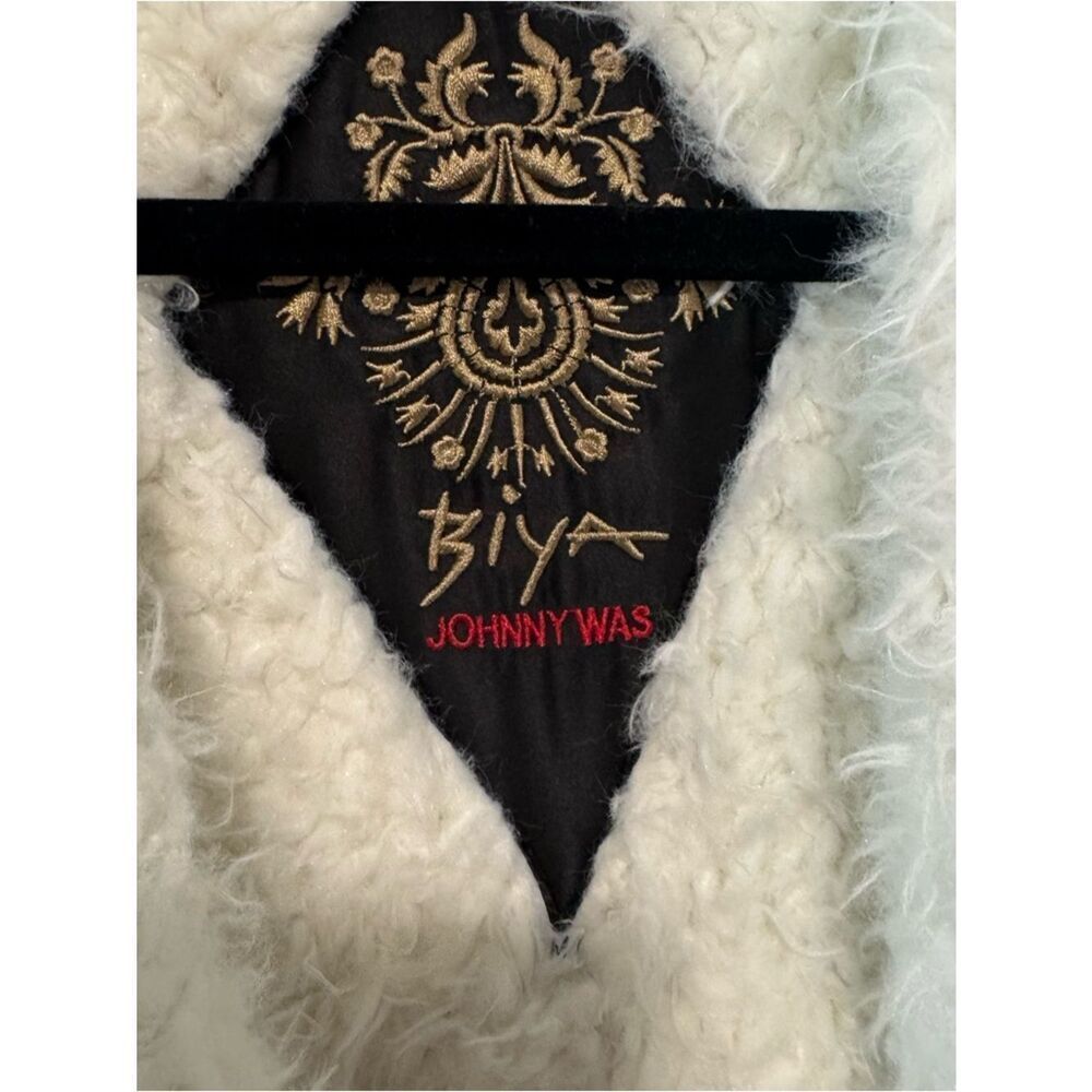 Johnny Was Biya Quarda Floral Faux Shearling Hooded Jacket Size M - Picture 9 of 16